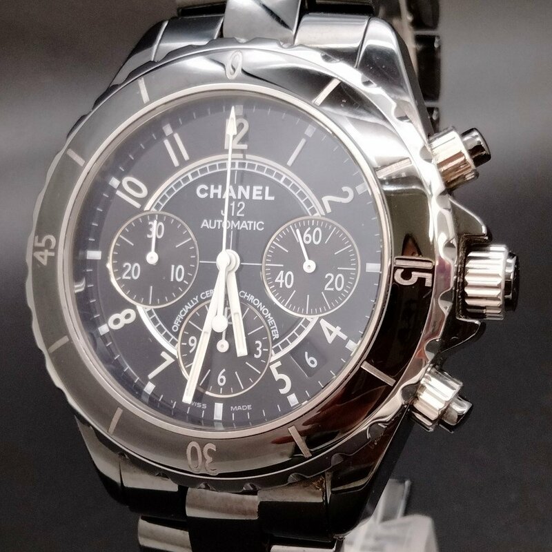 シャネル Chanel 腕時計 動作品 H0940（J12 クロノグラフ セラミック） メンズ 3050702