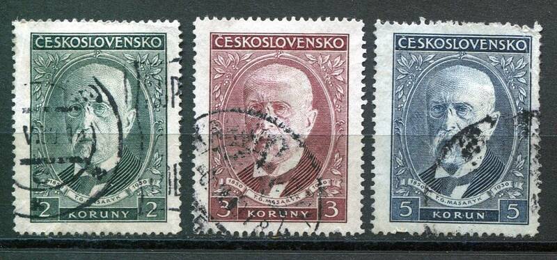 161◇チェコスロバキア　1930年　マサリク大統領　3種完　済