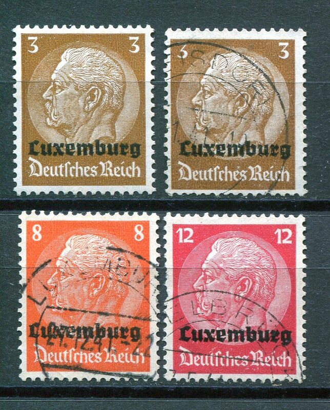 5006◇ドイツ・ルクセンブルク　1932年　ヒンデンブルク大統領・加刷　4枚　済