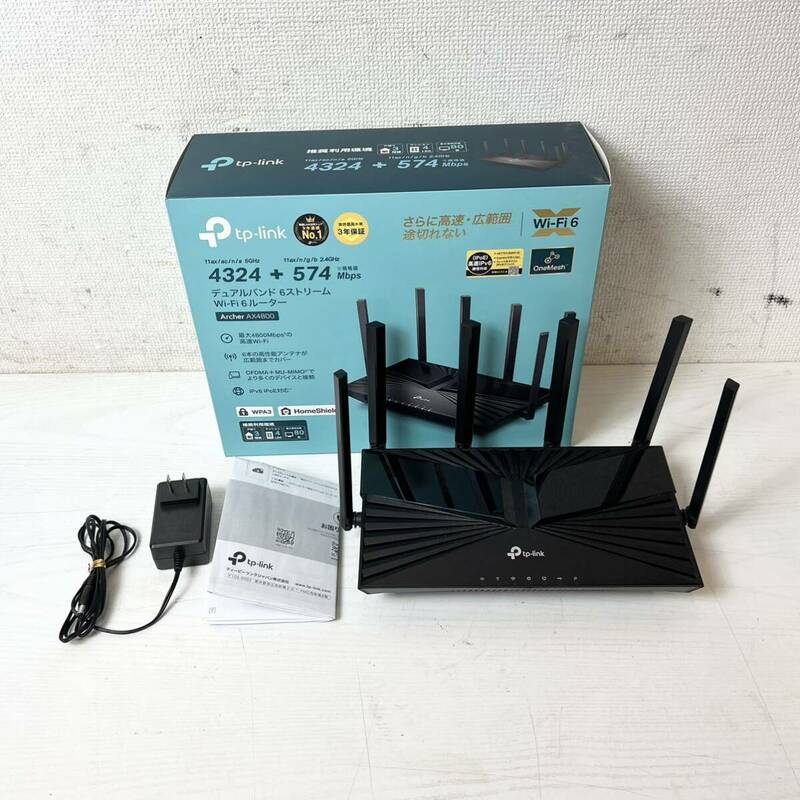 209＊中古品 TP-Link ティーピーリンク 11ax デュアルバンド 無線LANルーター親機 4324 Mbps+574 Mbps ARCHER AX4800 通電確認済み＊