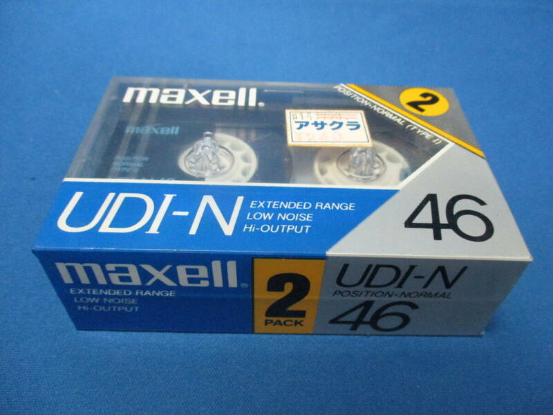 未開封品 maxell マクセル カセットテープ UDI-N 46分 2個 ノーマル/TYPEI #2008