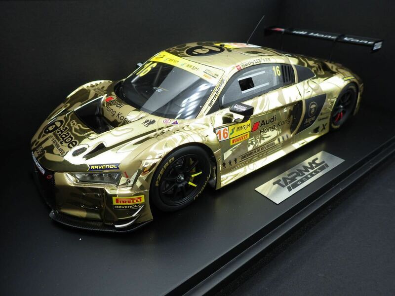 TARMAC WORKS　AUDI R8 LMS　16　AAPE　HONG KONG　1/18　187/444　金色　A BATHING APE