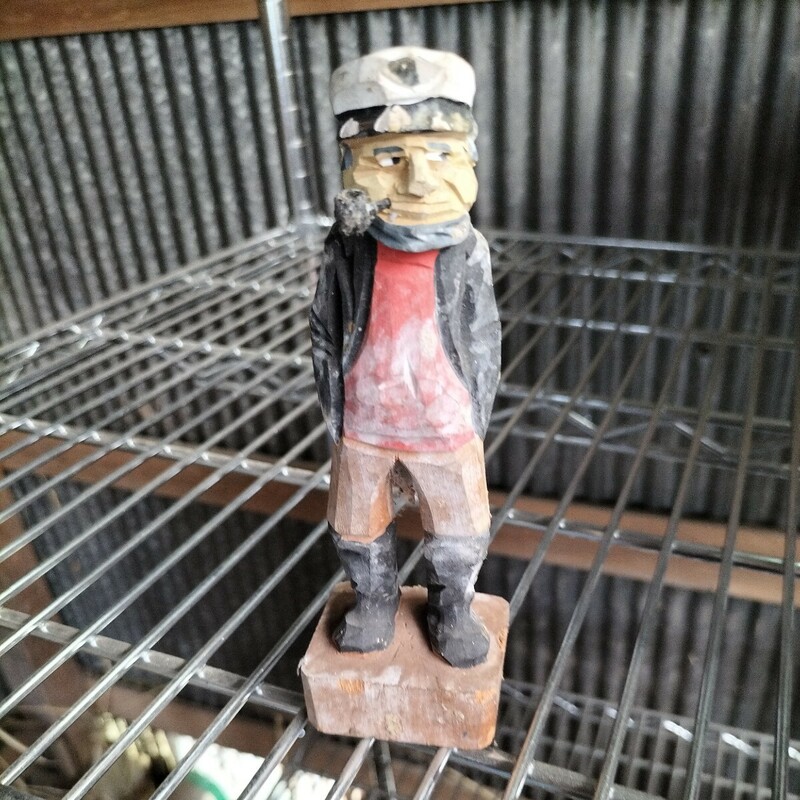 インテリア 置物 木彫り 人形 オブジェ　船長　アンティーク　レトロ