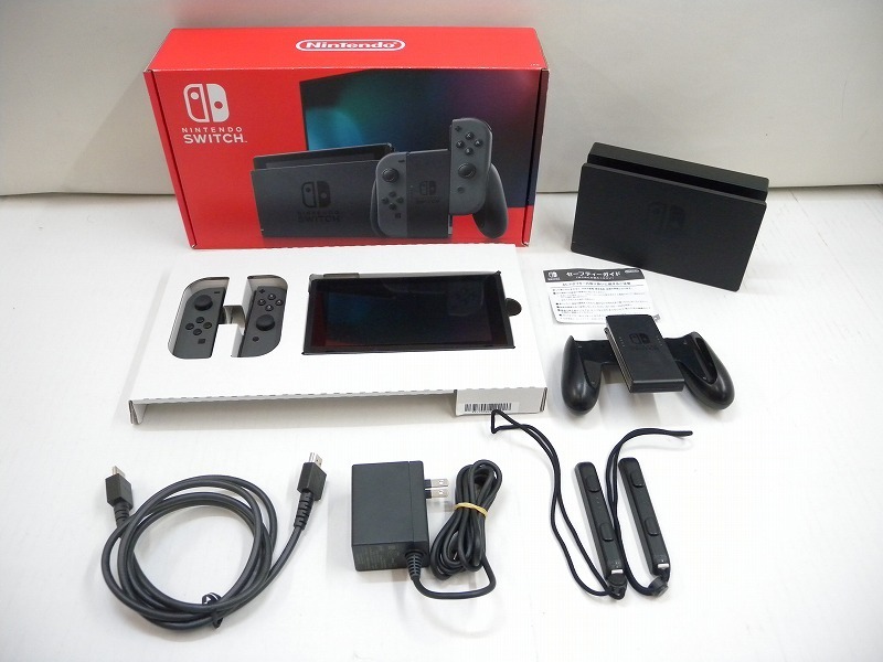 C6000★新型Nintendo Switch グレー 動作確認/本体更新/初期化済 中古現状渡し