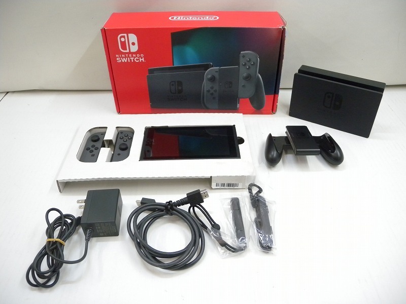 C6002★新型Nintendo Switch グレー 箱ダメージ強 動作確認/本体更新/初期化済 中古現状渡し