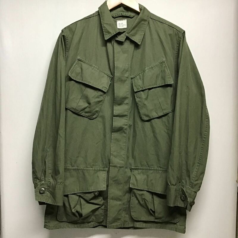 【US.ARMY 米軍】米軍実物 60s ジャングルファティーグ 3rd S-L ノンリップ グリーン コットン ヴィンテージ 2405oki M