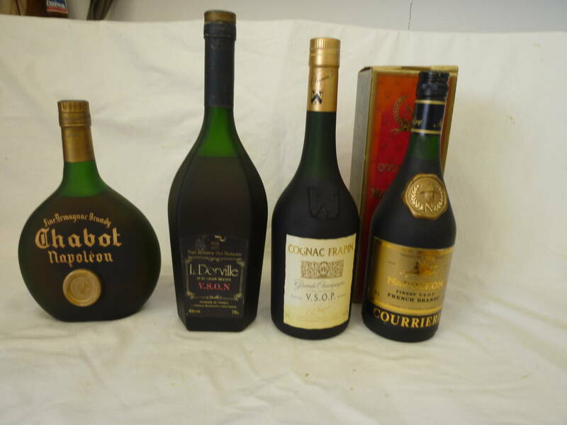 古酒 ナポレオン シャボー/ドービル/フラパン コニャック/ナポレオン クリエール まとめて 4本セット 未開栓