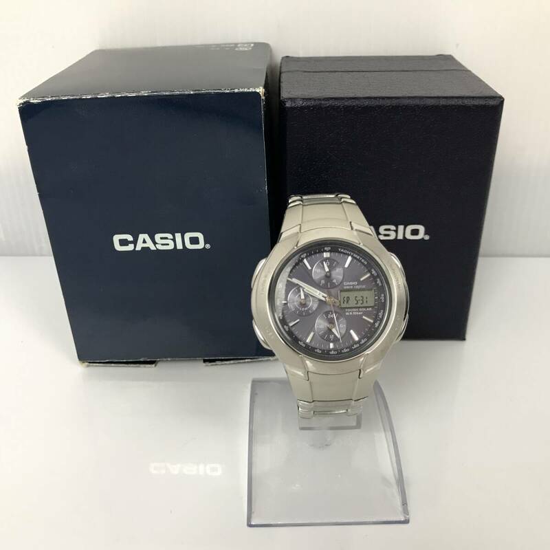 CASIO カシオ ウェーブセプター ソーラー電波時計 クロノグラフ WVA-500J 動作品 メンズ 腕時計 