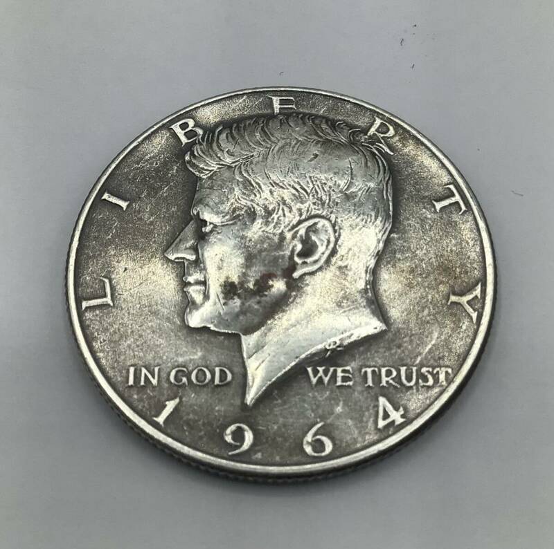 【10486】 アメリカ ケネディ リバティコイン 50セント銀貨 ハーフダラー 1964年 古銭