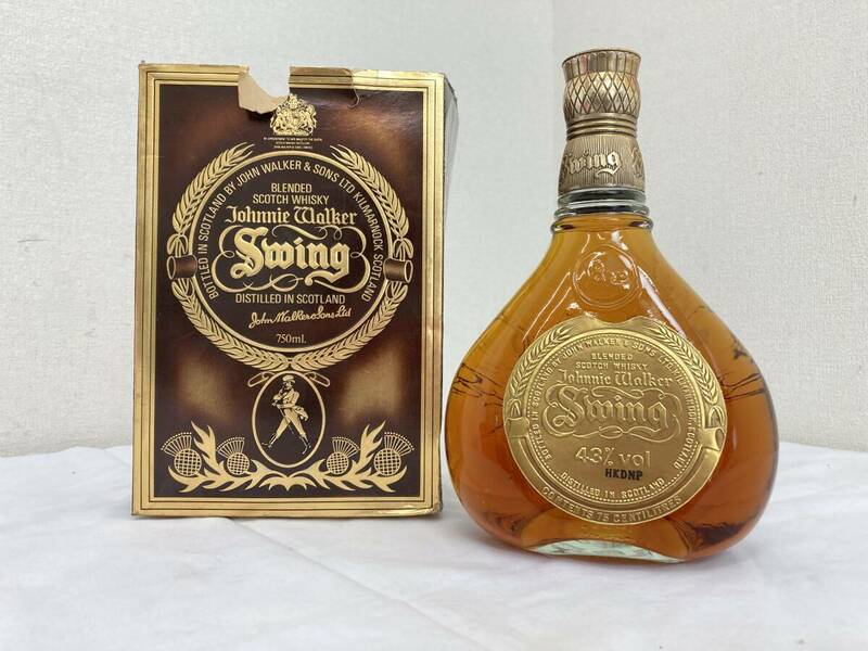 【JN65】(O) 未開栓保管品 古酒 Johnnie Walker ジョニーウォーカー Swing スイング SCOTH WHISKY ウイスキー 750ml 43％ 箱破損有り