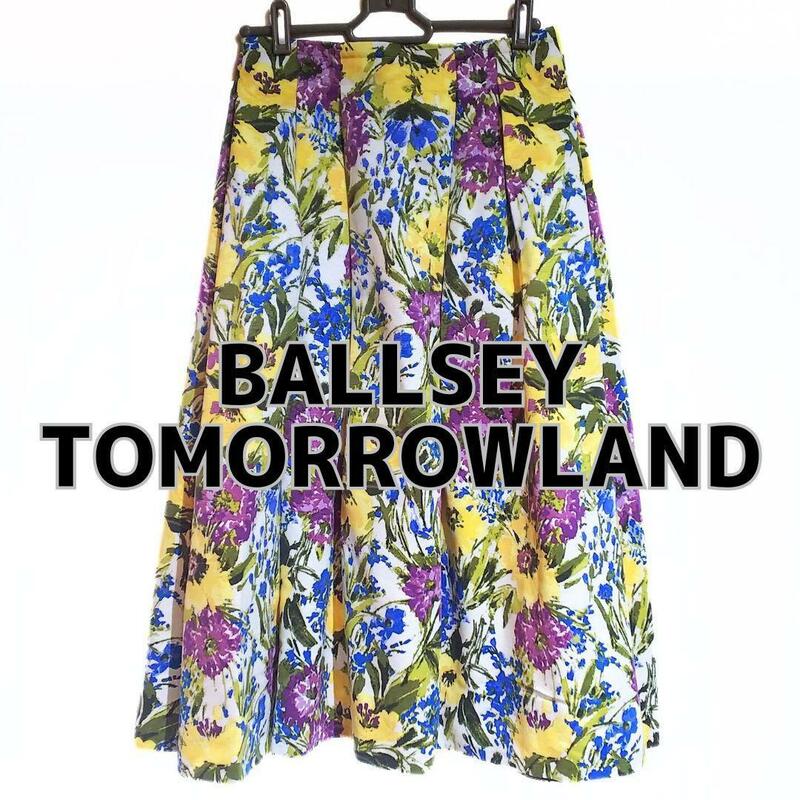 BALLSEY 花柄 ミモレ丈 フレアスカート 34 TOMORROWLAND