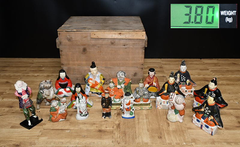 EY5-78 現状品 土人形 18点まとめ | 民芸品 置物 伝統工芸品 郷土玩具 インテリア オブジェ 縁起物 | 総重量約3.8kg 長期保管品