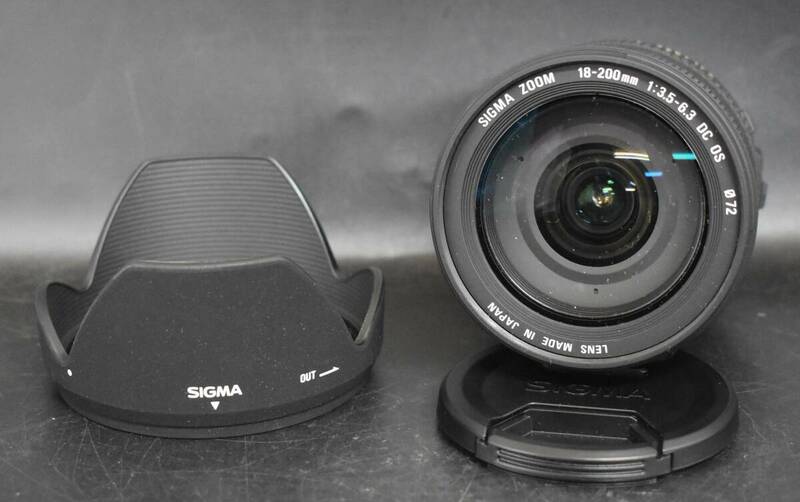 W5-161 【簡易動作確認済み】 SIGMA シグマ DC 18-200mm F3.5-6.3 キャノンEF用 カメラ レンズ 現状品