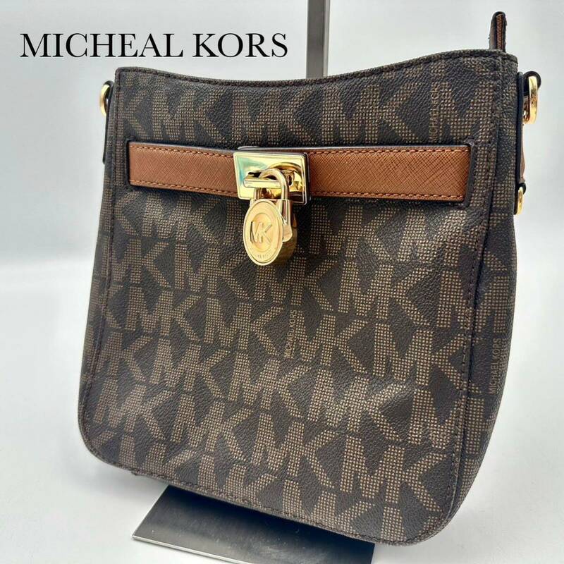 ☆美品☆ MICHEAL KORS マイケルコース ショルダーバッグ 肩掛け レザー 革 MK柄