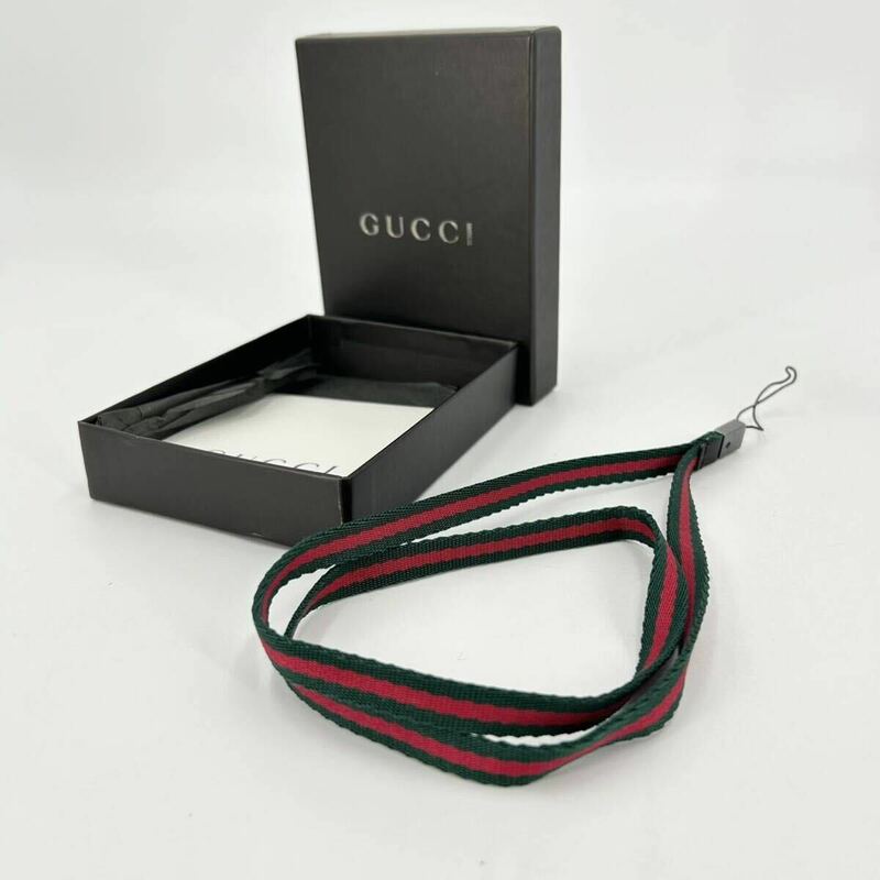 ☆大人気☆ GUCCI グッチ ネックストラップ シェリーライン green red 緑 赤 ギャランティカード・箱は付属しません