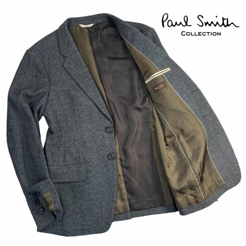 極美品 Paul Smith COLLECTION ポールスミス コレクション 2Bテーラードジャケット サイズM チャコールグレー 裏地2トーン切替 上質 A2440