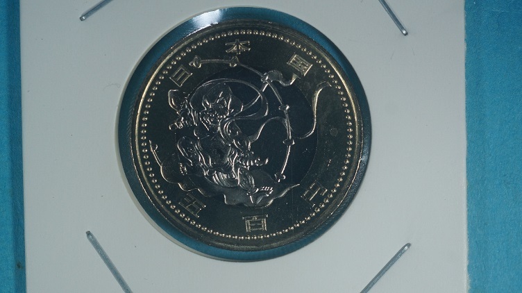 記念硬貨　2020年東京五輪記念500円バイカラークラッド貨幣第４次　雷神　４