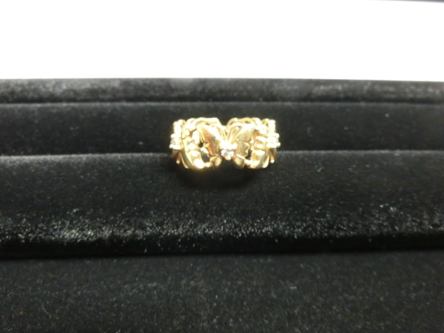 ハナエモリ（森英恵）K18　ダイヤモンドリング　HANAE　MORI　バタフライ 指輪　アクセサリー　ジュエリー