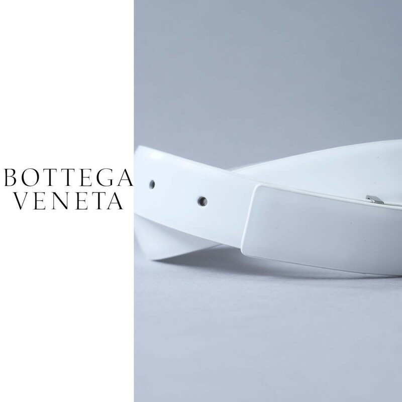 dp553●BOTTEGA VENETA●ボッテガヴェネタ●最高級本革ホワイトレザーデザインベルト●95