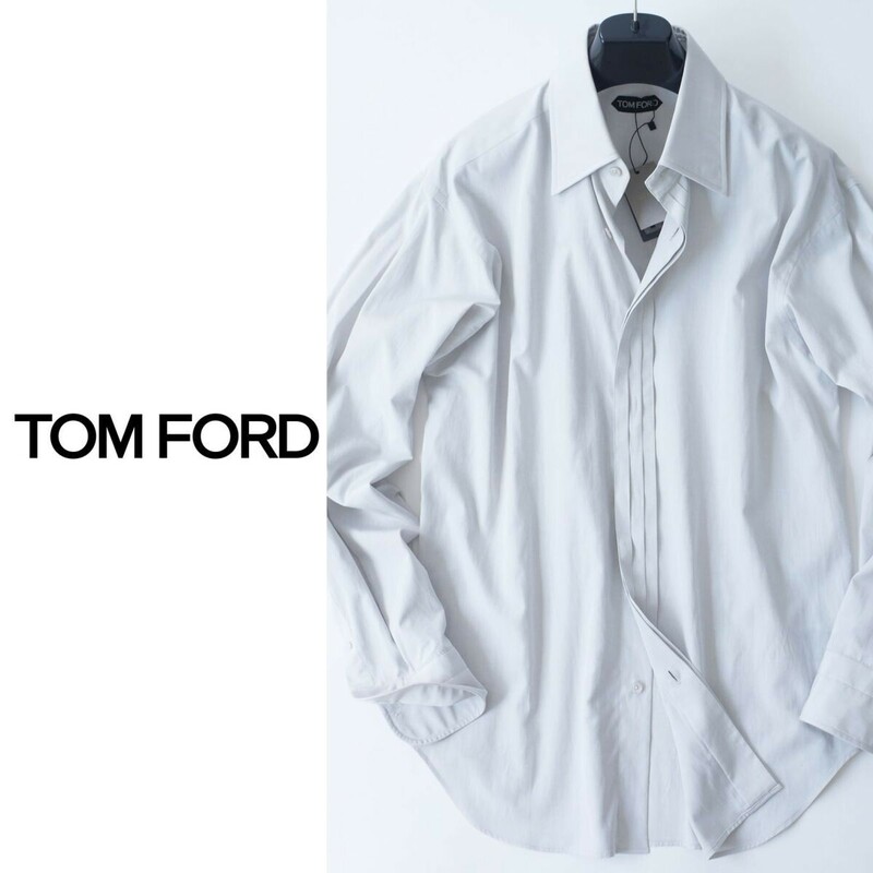 dp428●TOM FORDトムフォード●春夏●シルクコットン混●デザインシャツ●39●元グッチデザイナー