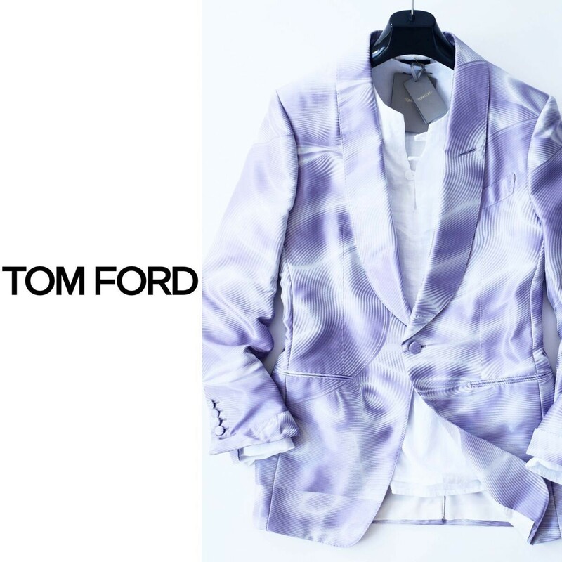 dp527●入手困難●TOM FORDトムフォード●春夏上質シルク100％●サマースモーキングジャケット●46●元グッチデザイナー