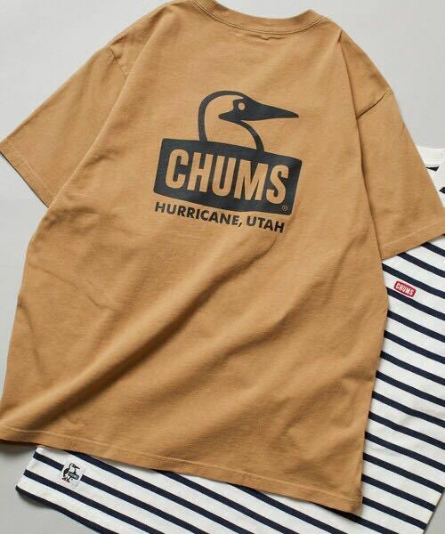 CHUMS×FREAK'S STORE/チャムス 別注 ブービーフェイス バックプリント クルーネックTシャツ　XLベージュ