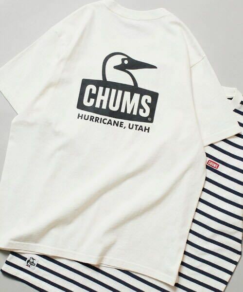 CHUMS×FREAK'S STORE/チャムス 別注 ブービーフェイス バックプリント クルーネックTシャツ　XL白