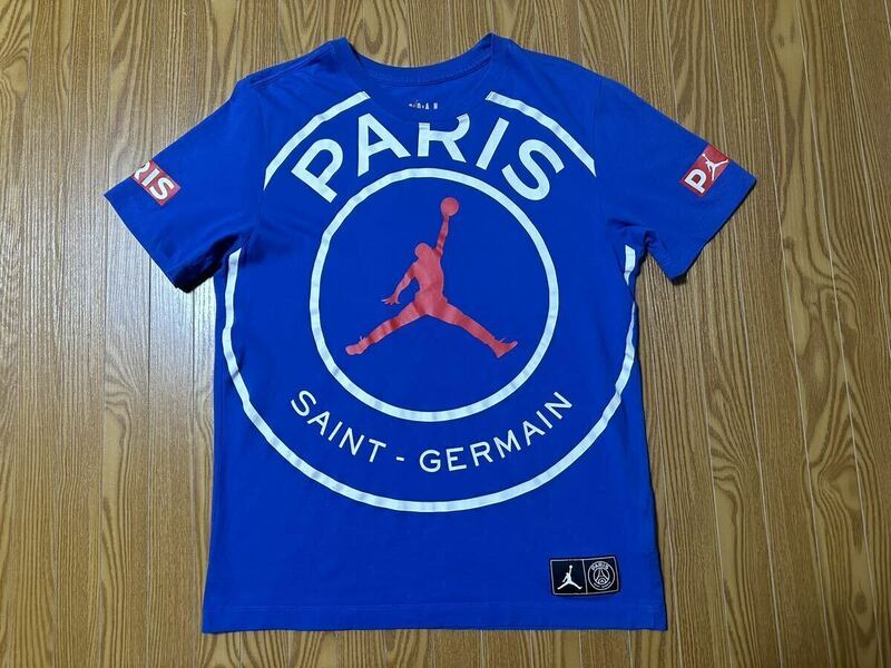 NIKE AIR JORDAN PSG × Jordan Tシャツ BLUE エアジョーダン PSG パリ・サンジェルマン ネイマール メッシ エムバペ JUMP MAN