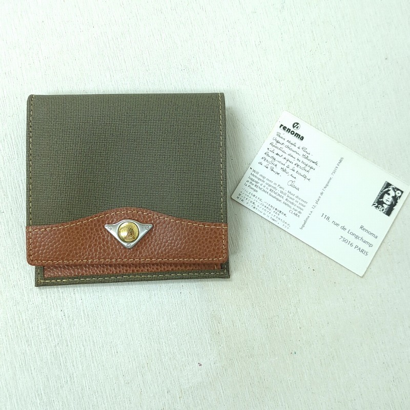 renoma レノマ 折り財布 カーキ ブラウン フランス製 メンズ