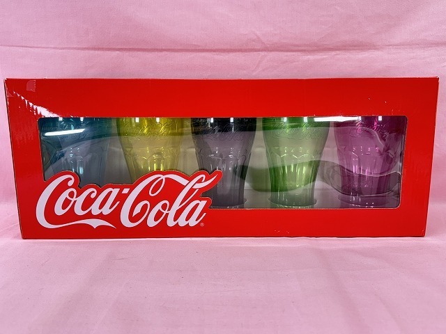 240523★☆未使用　コカ・コーラ　Coca-Cola　プラスチック　タンブラー5Pセット　5色　コップ　グラス　現状品☆★