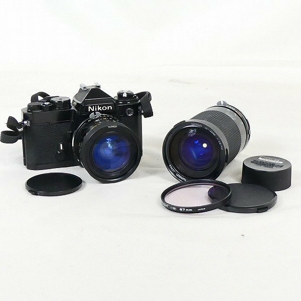Nikon ニコン 一眼レフカメラ ボディ FE ブラック フィルムカメラ レンズ TAMRON 28-50mm 3.5-4.5・35-135mm F3.5-4.2 中古■DZ439s■