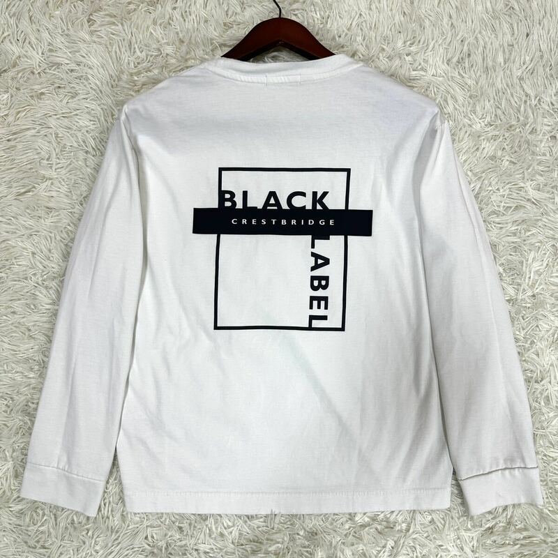 BLACK LABEL CRESTBRIDGE ブラックレーベルクレストブリッジ 長袖 シャツ ロンT 背面プリント 胸元ロゴ Mサイズ