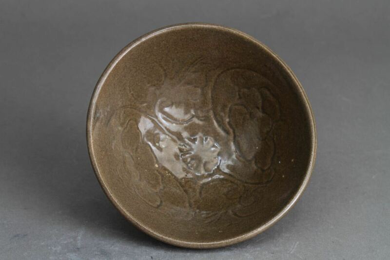 【久】2085 青磁花弁紋鉢　時代品　　唐物　中国美術　青磁