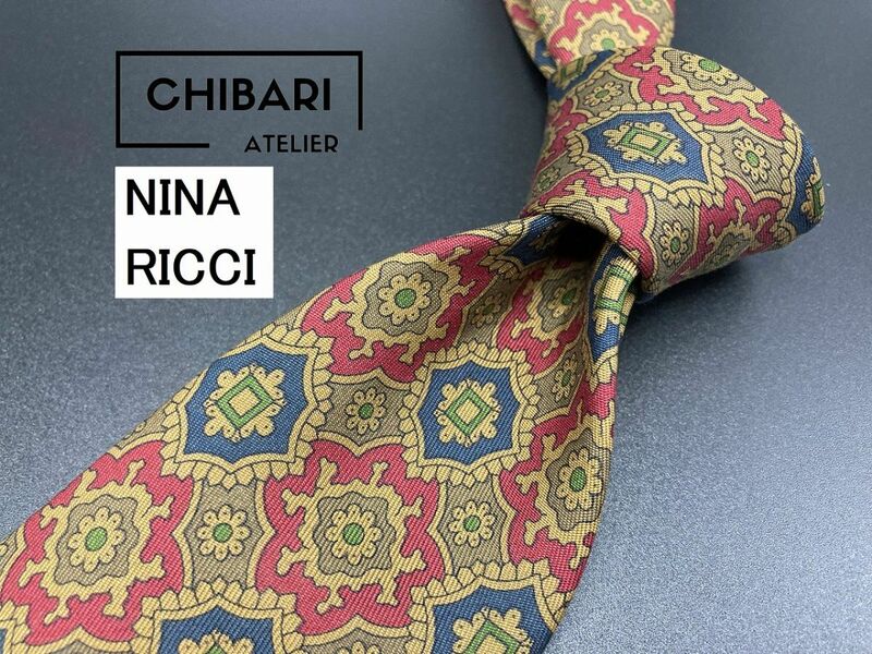 【超美品】NINA RICCI　ニナリッチ　ドット柄　ネクタイ　3本以上送料無料　ブラウン　0502089