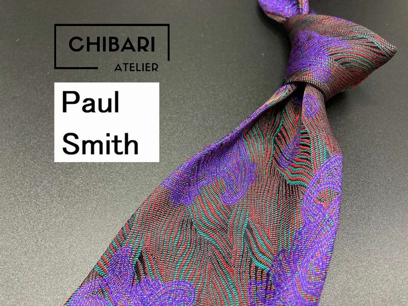 【超美品】PaulSmith　ポールスミス　チェック柄　ネクタイ　3本以上送料無料　パープル系　0502115