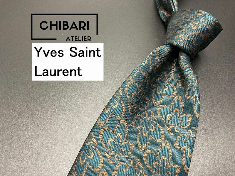 【美品】YvesSaintLaurent　サンローラン　花柄　ネクタイ　3本以上送料無料　ネイビー　0502201