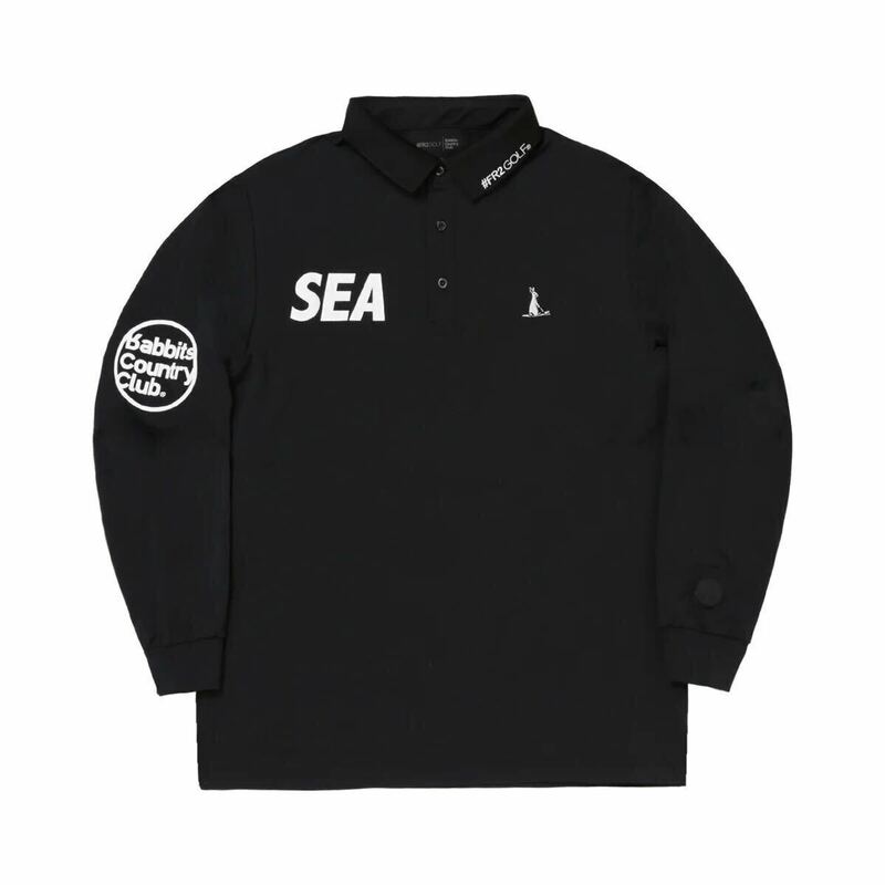 【新品未使用】 23SS 新品 WIND AND SEA FR2 ウィンダンシー エフアールツー STRETCH NYLON POLO SHIRT ポロシャツ 長袖 BLACK L ブラック