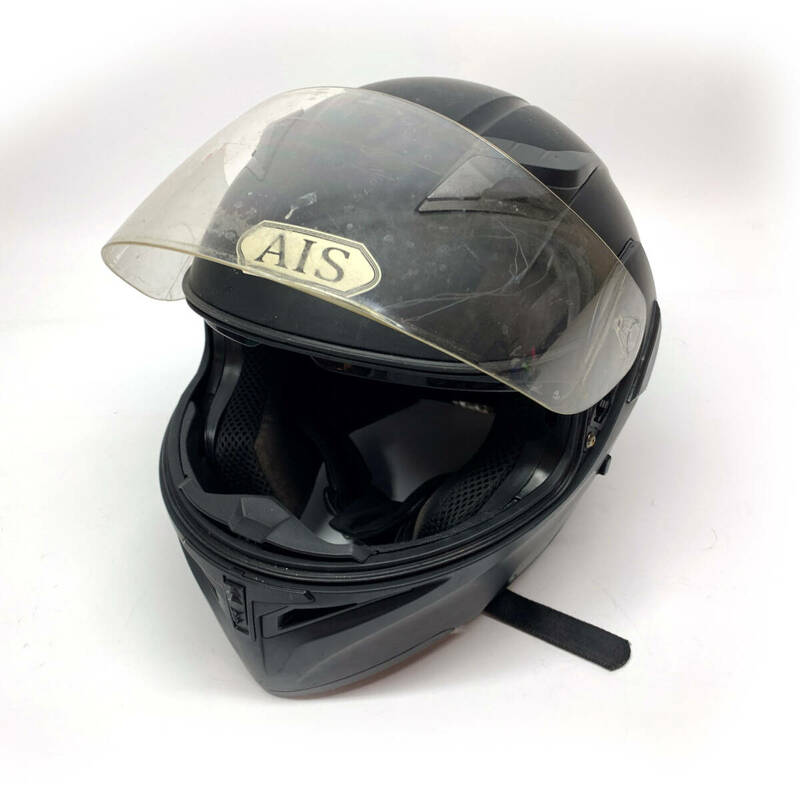 tu107　AIS　フルフェイスヘルメット　マットブラック　Mサイズ（57～58）　中古現状品