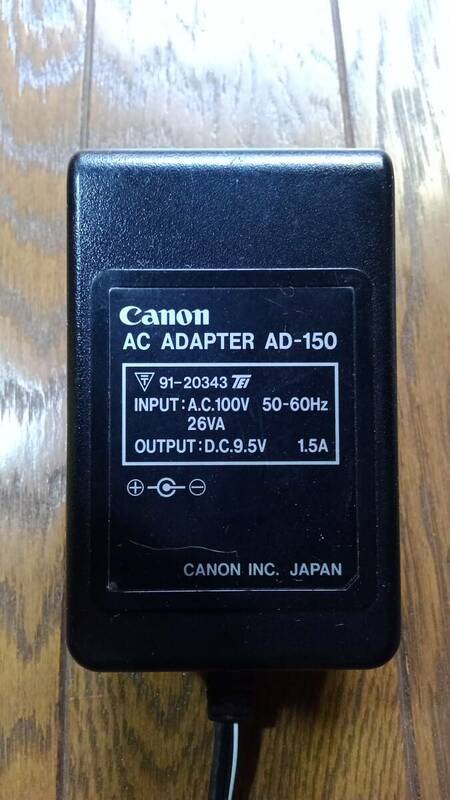 「Canon AC ADAPTER（ACアダプター） AD-150 OUTPUT：9.5V 1.5A ／プラグ外径5.5 内径2.1」