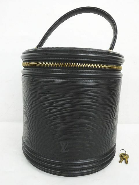 訳あり LOUIS VUITTON ルイヴィトン M48032 エピ カンヌ バニティバッグ ハンドバッグ 鞄 黒 ノワール パドロック 鍵付 ★2774 