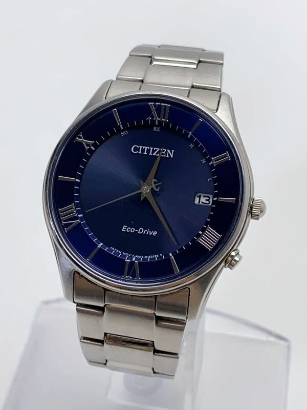 T995 CITIZEN シチズン H415-S112907 エコドライブ 電波ソーラー デイト ネイビー系文字盤 メンズ腕時計 