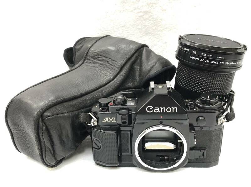 Canon A-1 / LENS FD 35-105mm 1:3.5 / Kenko MC SKYLIGHT 1B 72mm / キャノン / 一眼レフ / フィルムカメラ / ケース付き / ジャンク品