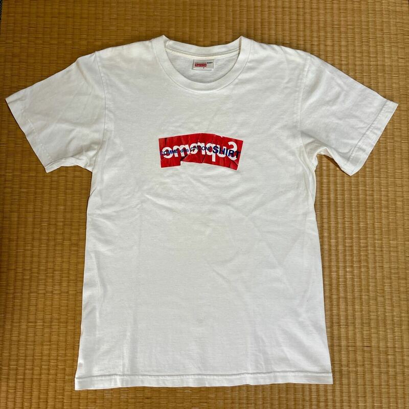 Supreme x コムデギャルソン SHIRT コラボ box logo Tシャツ 白 レア Tee ボックスロゴ