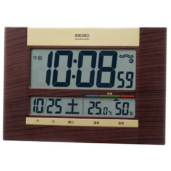 セイコー クロック 電波時計 壁掛け置き兼用 SQ440B 快適度 温度計 湿度計 デジタル SEIKO CLOCK