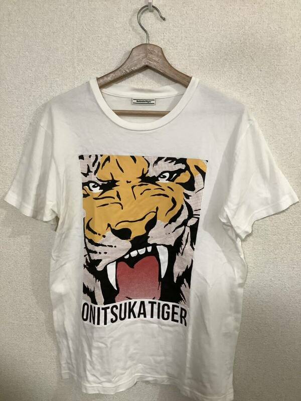 oniisukatiger オニヅカタイガー　プリントTシャツ　ラバープリント　ストリート　セレクト　古着　スニーカー　L