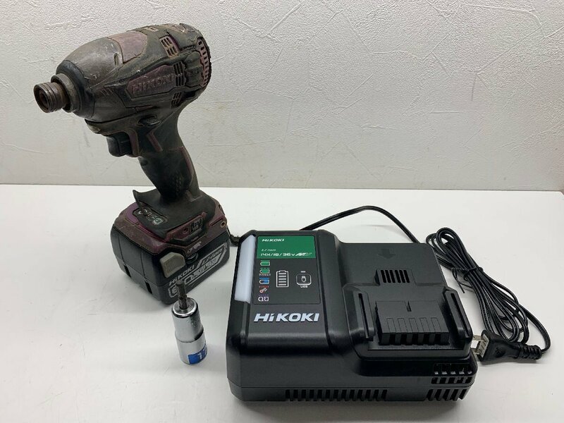 【品番不明】HIKOKI ハイコーキ コードレス インパクトドライバ 動作確認済み / マルチ充電器 UC18YDL2