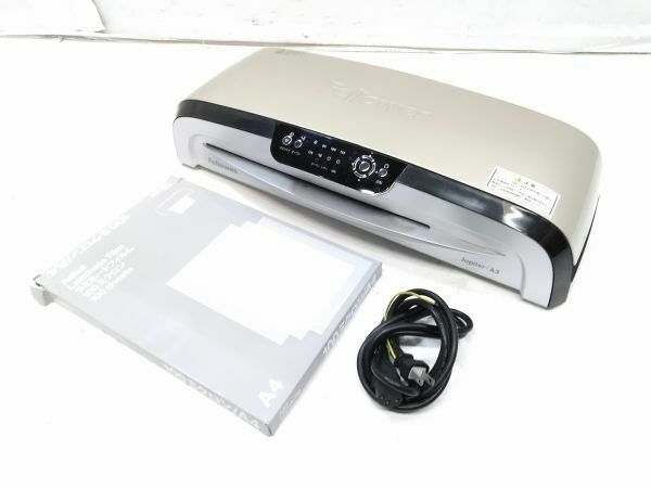 ♪Fellowes フェローズ Jupiter A3 ラミネーター 100ミクロンラミネートフィルム付き(開封済み) パウチ POP 事務 CRC57034 E052714A @140♪