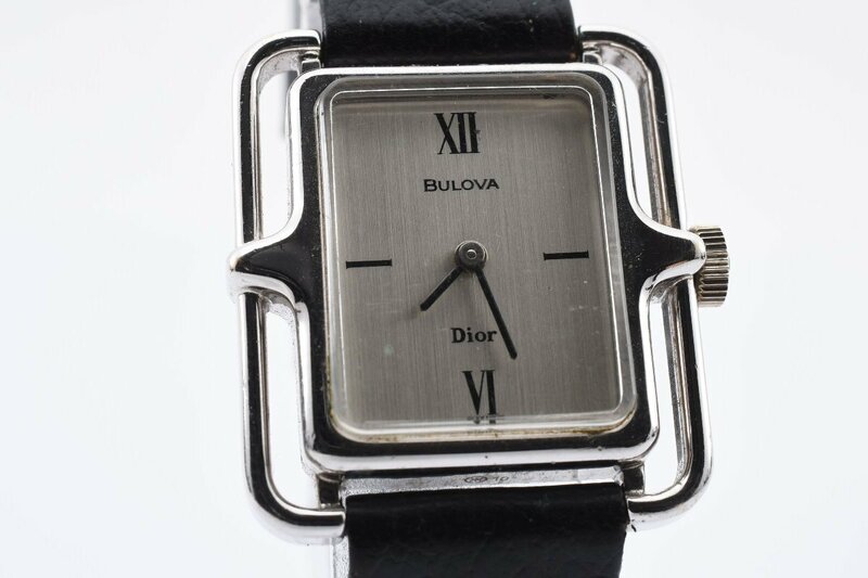 美品 稼働品 ディオール ブローバ 4 180808 スクエア シルバー レディース 腕時計 ChristianDior BULOVA
