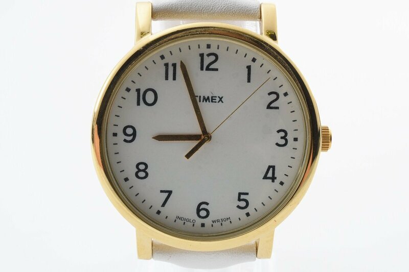 稼働品 タイメックス ラウンド ゴールド T2P170 クォーツ メンズ 腕時計 TIMEX