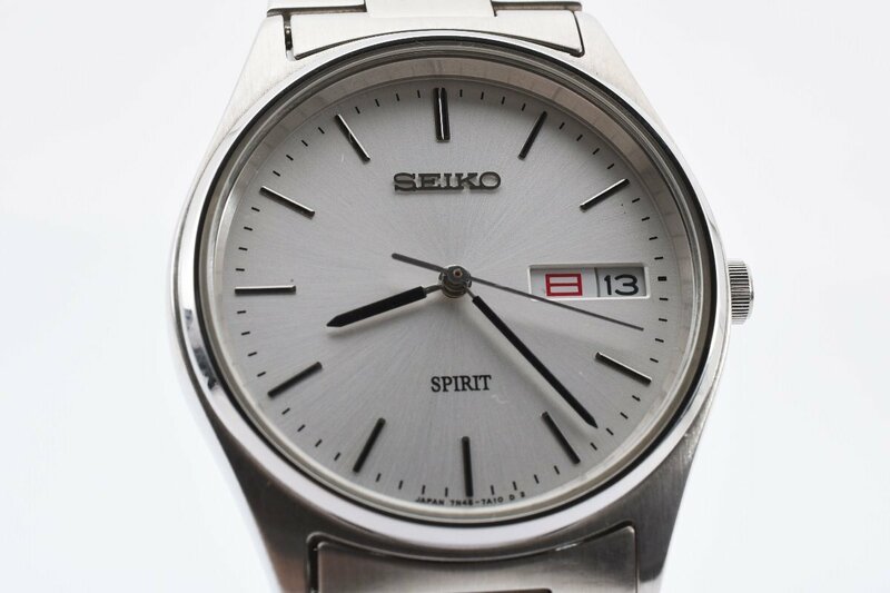 箱付き 美品 セイコー ラウンド デイト 7N48-7A00 クォーツ メンズ 腕時計 SEIKO